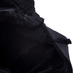 مملوكة مسبقًا Chanel Black Leather and Fur Small Classic Single Flap Bag