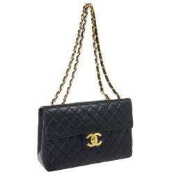 Pre Owned Chanel Vintage Black Jumbo XL Flap Bag