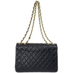 Pre Owned Chanel Vintage Black Jumbo XL Flap Bag