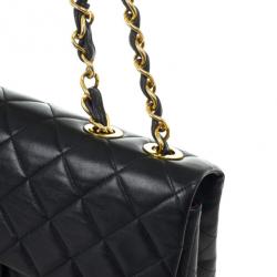 Pre Owned Chanel Vintage Black Jumbo XL Flap Bag