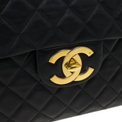Pre Owned Chanel Vintage Black Jumbo XL Flap Bag