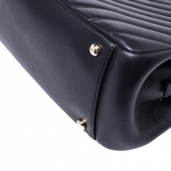 Pre Owned Chanel Black Chevron Quilted Leather Shoulder Bag