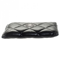 Chanel Black Quilted Caviar Leather Classic Card Holder