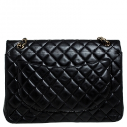 مملوكة مسبقًا حقيبة شانيل قلاب مزدوج كلاسيك جامبو جلد مبطنة زرقاء