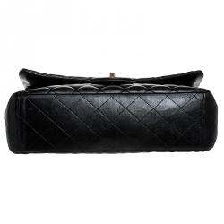 مملوكة مسبقًا حقيبة شانيل قلاب مزدوج كلاسيك جامبو جلد مبطنة زرقاء