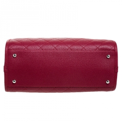 Pre Owned Chanel Red Quilted Leather Riviera Zip Shoulder Bag