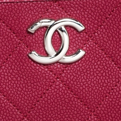 Pre Owned Chanel Red Quilted Leather Riviera Zip Shoulder Bag