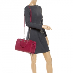 Pre Owned Chanel Red Quilted Leather Riviera Zip Shoulder Bag