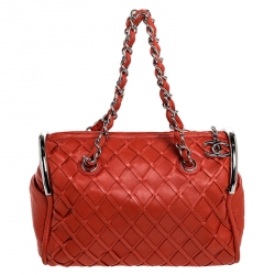مملوكة مسبقًا Chanel Orange Leather Ultimate Soft Sombrero Bowler Bag