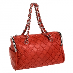 مملوكة مسبقًا Chanel Orange Leather Ultimate Soft Sombrero Bowler Bag