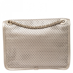 Pre Owned Chanel Beige Perforated Leather Up in The Air Flap Bag