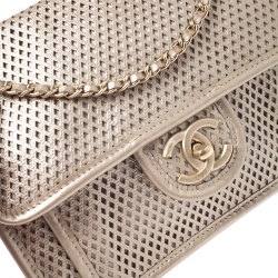 Pre Owned Chanel Beige Perforated Leather Up in The Air Flap Bag