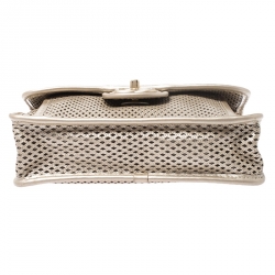 Pre Owned Chanel Beige Perforated Leather Up in The Air Flap Bag