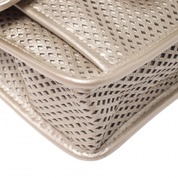 Pre Owned Chanel Beige Perforated Leather Up in The Air Flap Bag