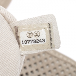 Pre Owned Chanel Beige Perforated Leather Up in The Air Flap Bag