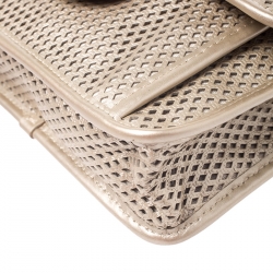 Pre Owned Chanel Beige Perforated Leather Up in The Air Flap Bag