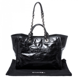 Pre Owned Chanel Black Leather Large Deauville Tote