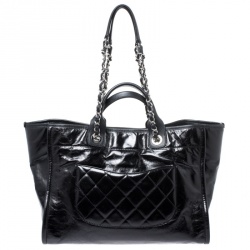 Pre Owned Chanel Black Leather Large Deauville Tote