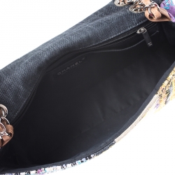 Pre Owned Chanel Multicolor Patchwork Jumbo Classic Single Flap Bag