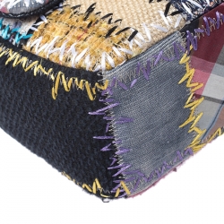 Pre Owned Chanel Multicolor Patchwork Jumbo Classic Single Flap Bag