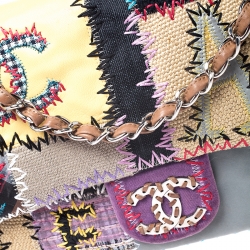 Pre Owned Chanel Multicolor Patchwork Jumbo Classic Single Flap Bag