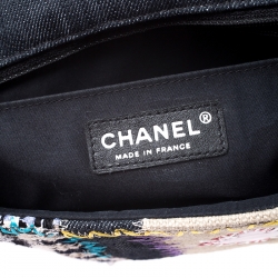 Pre Owned Chanel Multicolor Patchwork Jumbo Classic Single Flap Bag