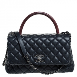 Chanel Coco Medium Top Handle bag Caviar and Lizard Beige