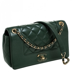 مملوكة مسبقًا حقيبة شانيل قلاب فينتدج مادموازيل جلد مبطنة خضراء