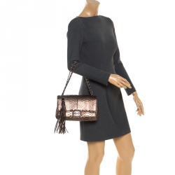 Chanel Metallic Python Tassel Flap Bag