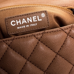 Pre Owned Chanel Brown Caviar Leather Mini Coco Top Handle Bag