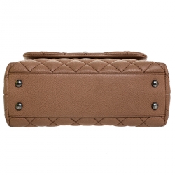 Pre Owned Chanel Brown Caviar Leather Mini Coco Top Handle Bag