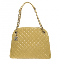 Chanel Yellow Quilted Glazed Leather Large Just Mademoiselle Bowler Bag