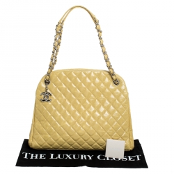 Chanel Yellow Quilted Glazed Leather Large Just Mademoiselle Bowler Bag