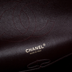 Pre Owned Chanel Black Quilted Caviar Leather Jumbo Classic Double Flap Bag