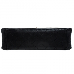 Pre Owned Chanel Black Quilted Leather Shopper Tote