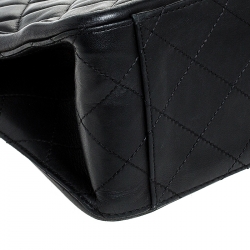 Pre Owned Chanel Black Quilted Leather Shopper Tote