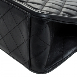 Pre Owned Chanel Black Quilted Leather Shopper Tote
