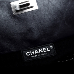 Pre Owned Chanel Purple Quilted Crackled Leather Mademoiselle Lock Chain Tote