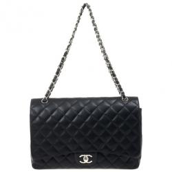 مملوكة مسبقًا Chanel Black Caviar Classic Maxi Flap Bag