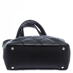 Pre Owned Chanel Black Quilted Coated Canvas Paris Biarritz Shopper Tote