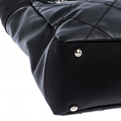 Pre Owned Chanel Black Quilted Coated Canvas Paris Biarritz Shopper Tote