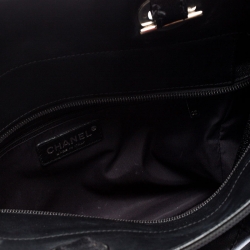 Pre Owned Chanel Black Quilted Coated Canvas Paris Biarritz Shopper Tote