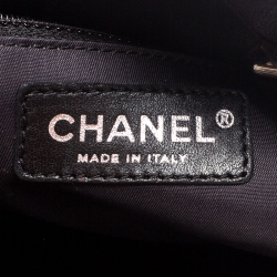 Pre Owned Chanel Black Quilted Coated Canvas Paris Biarritz Shopper Tote