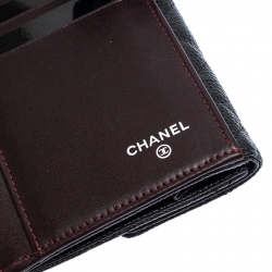 Pre Owned Chanel Black Caviar Leather Double Sided Long Classic Flap Wallet