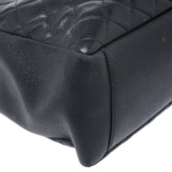 مملوكة مسبقًا حقيبة يد شوبر شانيل غراند جلد كافيار مبطن أسود