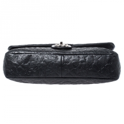 Pre Owned Chanel Black Lucky Charm Embossed Leather CC Flap Bag