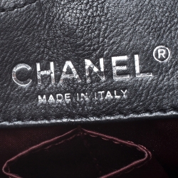 Pre Owned Chanel Black Lucky Charm Embossed Leather CC Flap Bag