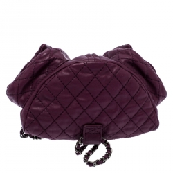 Pre Owned Chanel Purple Quilted Leather Mini Backpack Is Back Backpack