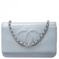 Chanel Sky Blue Quilted Leather Timeless WOC Clutch Bag Chanel
