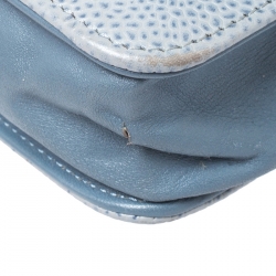 مملوكة مسبقًا حقيبة كلتش شانيل تايمليس WOC جلد زرقاء سماوية مبطنة بسلسلة